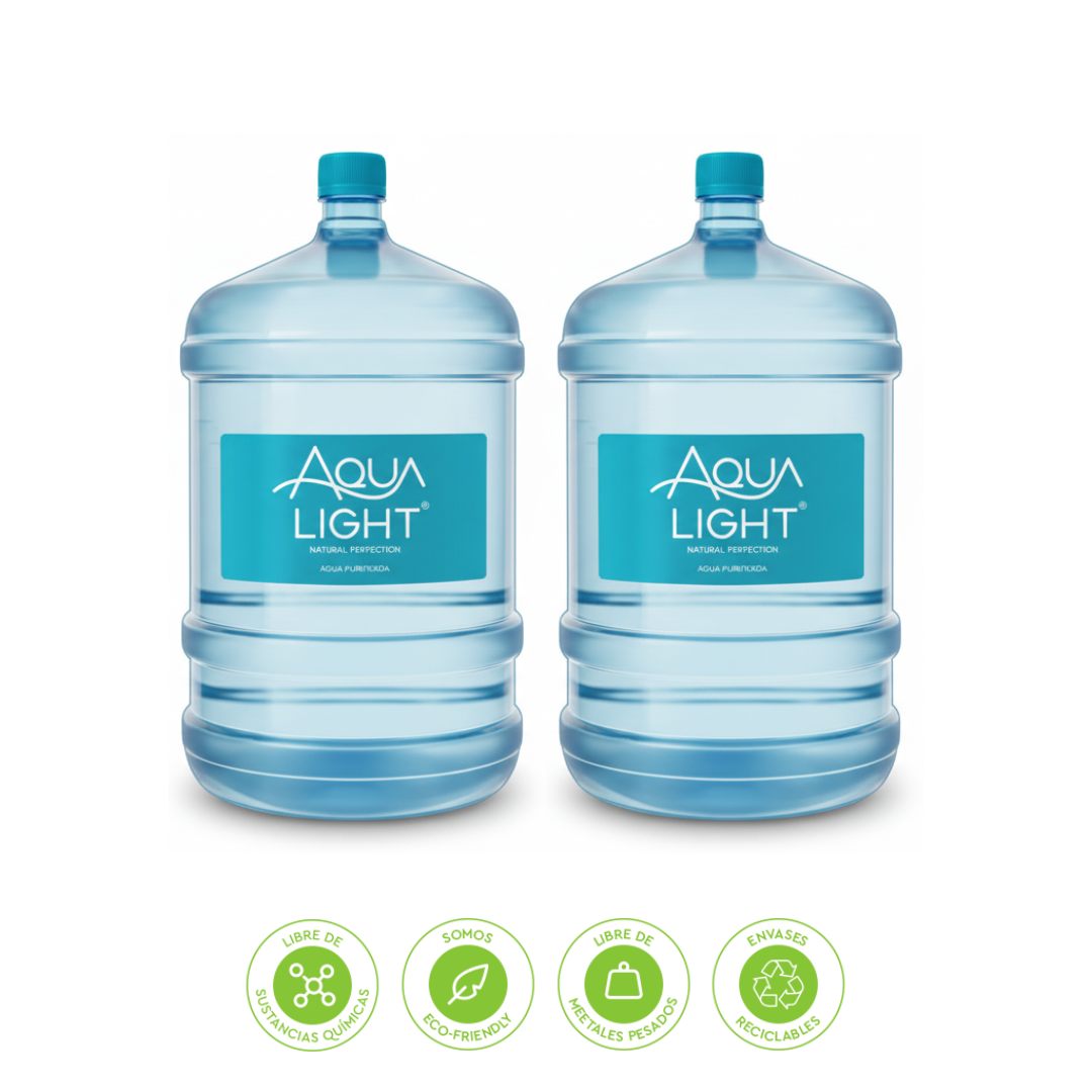 Pack Dúo: 2 Bidones de Agua 20L con Envase Incluido (Primera Compra) | AQUALIGHT Pack Dúo: 2 Bidones de Agua 20L con Envase Incluido (Primera Compra) | AQUALIGHT
